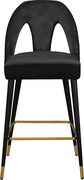 Black velvet stylish bar stool w/ black/gold legs by Meridian additional picture 4