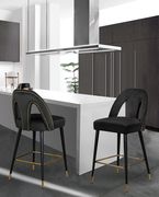 Black velvet stylish bar stool w/ black/gold legs by Meridian additional picture 5