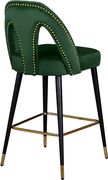 Green velvet stylish bar stool w/ black/gold legs by Meridian additional picture 2
