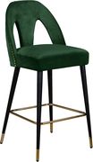 Green velvet stylish bar stool w/ black/gold legs by Meridian additional picture 3