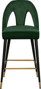 Green velvet stylish bar stool w/ black/gold legs by Meridian additional picture 4