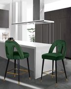 Green velvet stylish bar stool w/ black/gold legs by Meridian additional picture 5