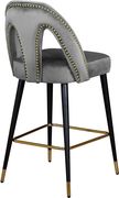 Gray velvet stylish bar stool w/ black/gold legs by Meridian additional picture 2