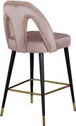 Pink velvet stylish bar stool w/ black/gold legs by Meridian additional picture 3