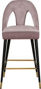 Pink velvet stylish bar stool w/ black/gold legs by Meridian additional picture 4