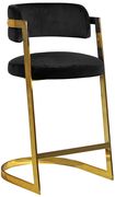 Black velvet / gold metal frame bar stool by Meridian additional picture 2