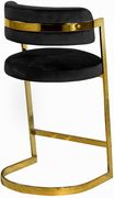Black velvet / gold metal frame bar stool by Meridian additional picture 3