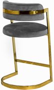 Gray velvet / gold metal frame bar stool additional photo 3 of 4