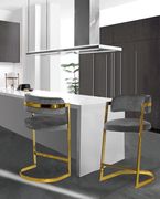 Gray velvet / gold metal frame bar stool by Meridian additional picture 5