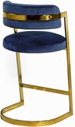 Navy velvet / gold metal frame bar stool by Meridian additional picture 3