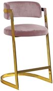 Pink velvet / gold metal frame bar stool by Meridian additional picture 2