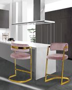 Pink velvet / gold metal frame bar stool by Meridian additional picture 5