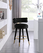 Round bar stool w/ golden ring and golden cap design by Meridian additional picture 2