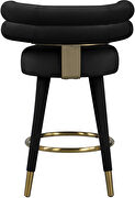 Round bar stool w/ golden ring and golden cap design additional photo 3 of 7