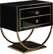 Gold/black contemporary glam style nightstand by Meridian additional picture 2