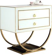 Gold/white contemporary glam style nightstand by Meridian additional picture 2