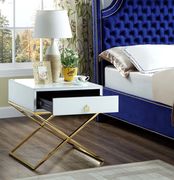 Criss-cross base gold/white nightstand / side table by Meridian additional picture 2