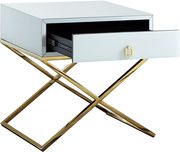 Criss-cross base gold/white nightstand / side table by Meridian additional picture 3