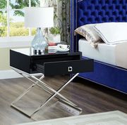 Criss-cross base chrome/black nightstand / side table by Meridian additional picture 2