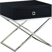 Criss-cross base chrome/black nightstand / side table by Meridian additional picture 3