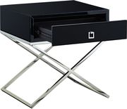 Criss-cross base chrome/black nightstand / side table by Meridian additional picture 4