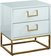 White/gold modern nightstand/side table by Meridian additional picture 4