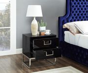 Black/chrome modern nightstand/side table by Meridian additional picture 2