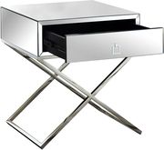 Criss-cross base mirrored nightstand / side table by Meridian additional picture 4