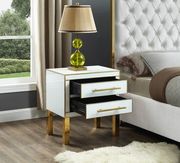 Contemporary white/gold gloss nightstand/side table by Meridian additional picture 2