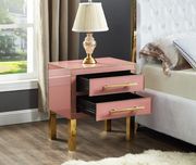 Contemporary pink/gold gloss nightstand/side table by Meridian additional picture 2
