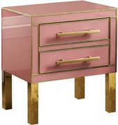 Contemporary pink/gold gloss nightstand/side table by Meridian additional picture 3