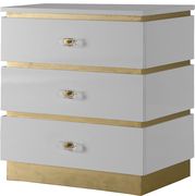 White Lacquer / Gold finish night table by Meridian additional picture 3