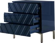 Blue lacquer finish contemporary style nightstand by Meridian additional picture 3