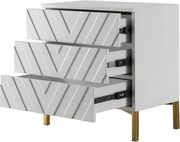 White lacquer finish contemporary style nightstand by Meridian additional picture 3