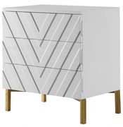 White lacquer finish contemporary style nightstand by Meridian additional picture 4