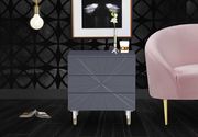 Gray lacquer finish nightstand with acrylic legs by Meridian additional picture 2