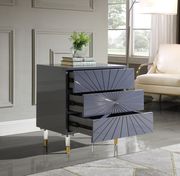 Gray lacquer finish nightstand with acrylic legs by Meridian additional picture 4