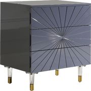 Gray lacquer finish nightstand with acrylic legs by Meridian additional picture 5