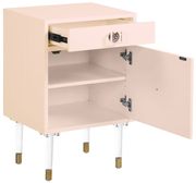 2 drawer pink matte finish nightstand w/ gold legs by Meridian additional picture 3
