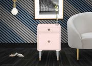 2 drawer pink matte finish nightstand w/ gold legs by Meridian additional picture 4
