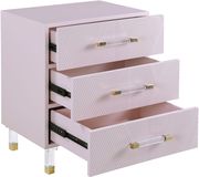 Pink lacquer finish glam style night table by Meridian additional picture 3