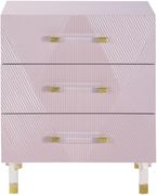 Pink lacquer finish glam style night table by Meridian additional picture 4