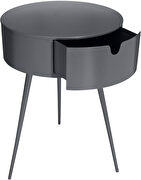 Gray contemporary round side table / nightstand by Meridian additional picture 5