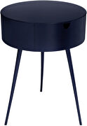 Navy contemporary round side table / nightstand by Meridian additional picture 6