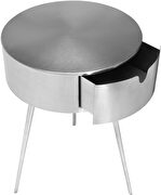 Silver contemporary round side table / nightstand by Meridian additional picture 4