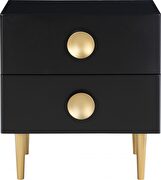 Black golden legs / handles contemporary nightstand by Meridian additional picture 2