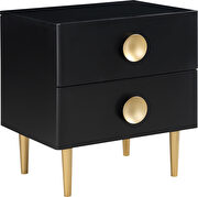 Black golden legs / handles contemporary nightstand by Meridian additional picture 3