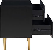 Black golden legs / handles contemporary nightstand by Meridian additional picture 5