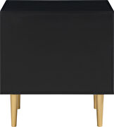 Black golden legs / handles contemporary nightstand by Meridian additional picture 6