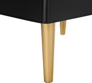 Black golden legs / handles contemporary nightstand by Meridian additional picture 7